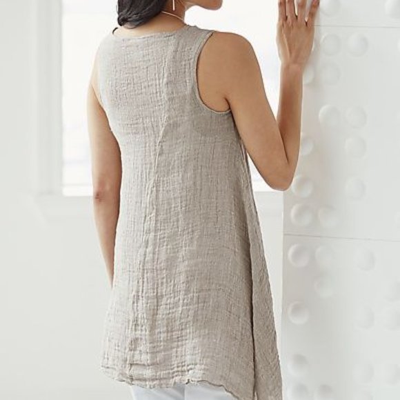 Asymmetrical Linen Tank by Carol Turner - Picture 2 of 8